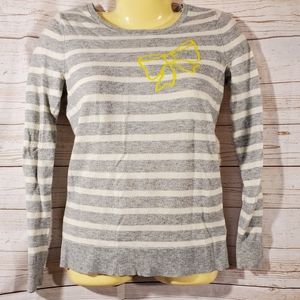 GAP Striped Yellow Bow Sweater